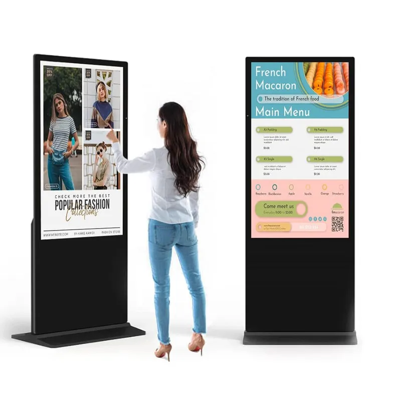 43 49 55 65 Inch HD Touch Screen LCD Kiosk Indoor Advertising Player for Subways Poster Display with 4K Quality