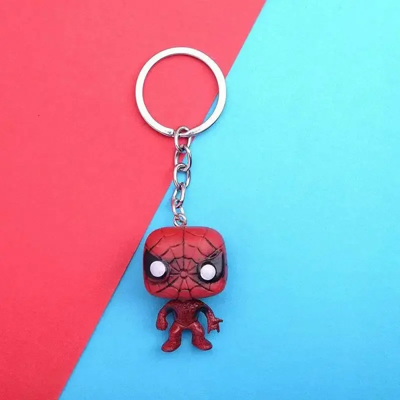 Marvel Spider Man Cute Doll Pendant Action Figures Avengers Iron Man Captain America Keychain Bag Keyring Pendant Birthday Gifts