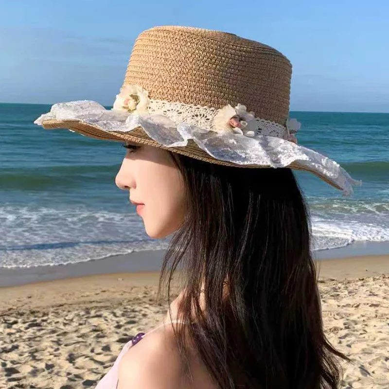 

A Variety of Lace-bow Sun Hats Summer Wide-Brimmed Beach Vacation Hat for Men Women Ideal for Outdoor Activities, and Fishing
