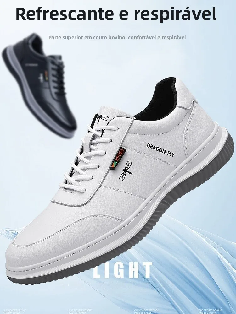pigeon-brand-genuine-leather-men's-casual-shoes-breathable-soft-bottom-business-leisure-cowhide-shoes-korean-fashion-versatile