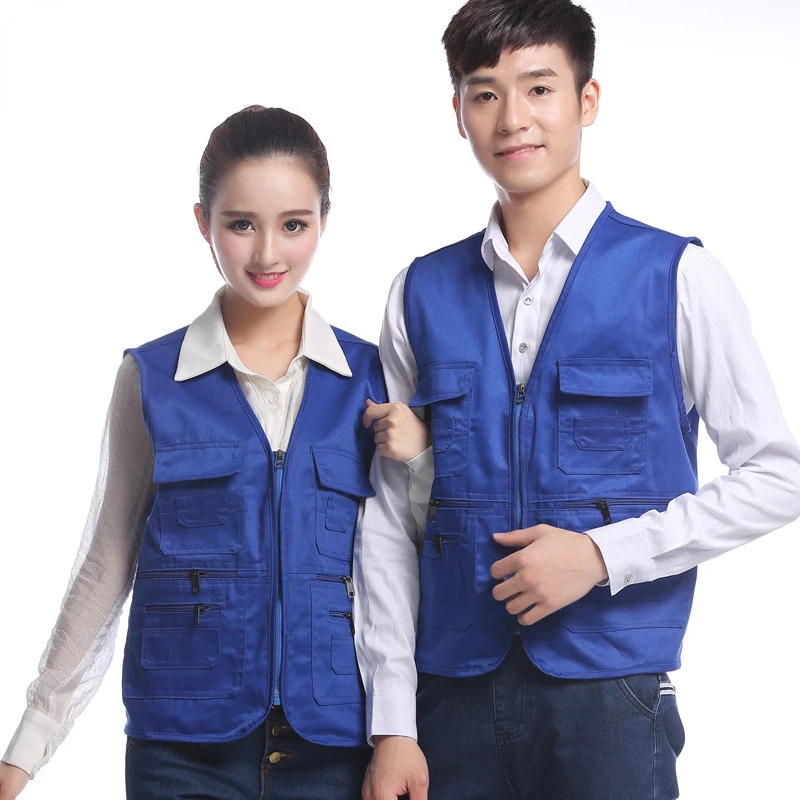 

Multi-Pocket Vest with Advertising Photography V-Neck for Men's Fishing Work Volunteer Activities Mens Vest Clothing