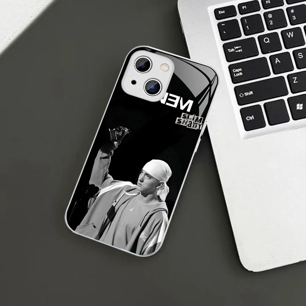 Rapper E-Eminem Phone Case For iPhone 14 13 12 Mini 11 Pro XS Max X XR 14 Plus Tempered Glass Cover