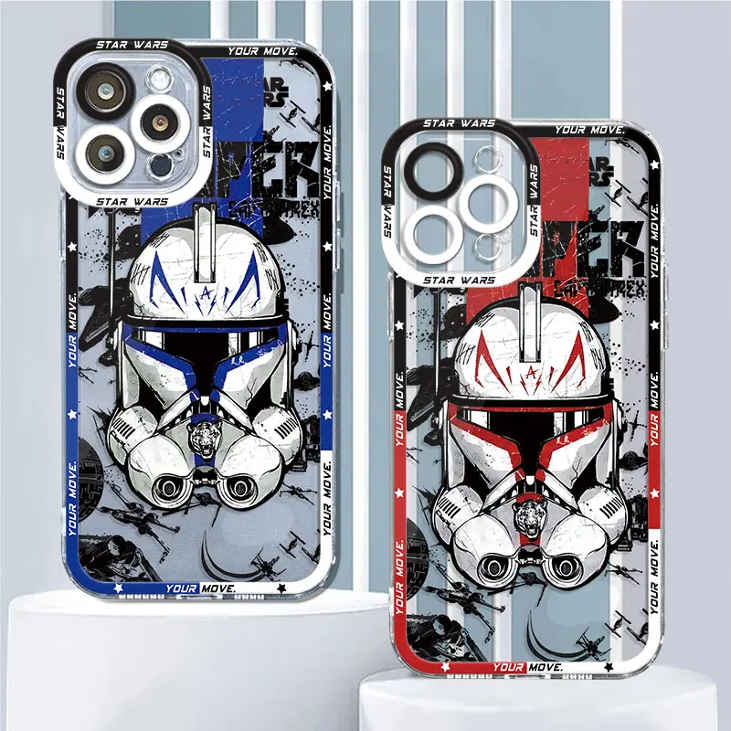 Clear Phone Case for iPhone 15 11 14 Pro Max 13 12 MINI XR X XS 8 7 6 6S Plus Funda S-Star W-Wars Cool Disney