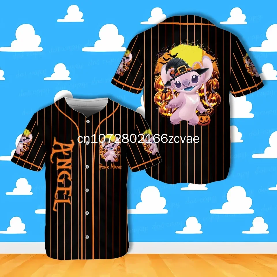 2024 Disney Goofy Halloween Baseball Jersey Custom Name Men\'s And Women\'s Baseball Jersey Fashionable Short Sleeve T-Shirt