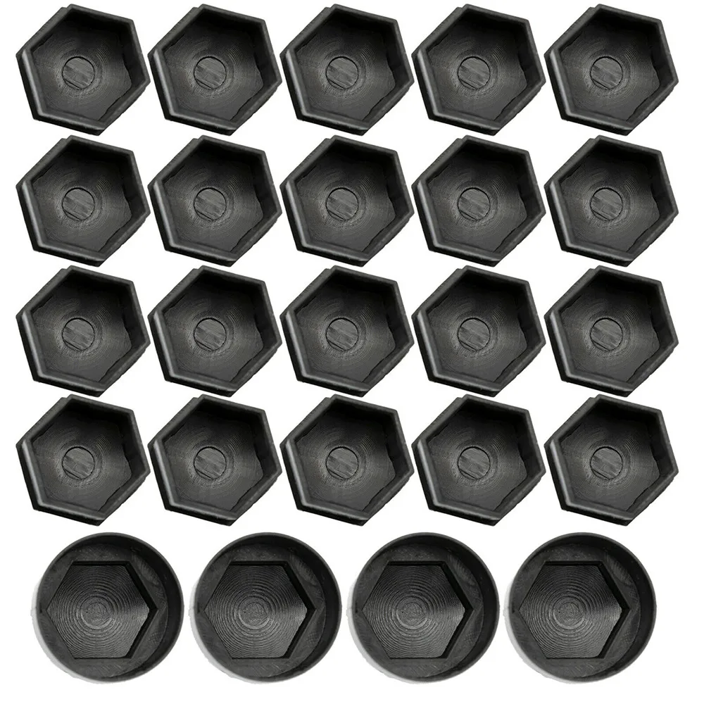 24pcs 17MM Black Wheel Nut Bolt Trims Studs Cover Cap For Opel For BMW Car Tire Repair Tool Car Replacement Accessory New