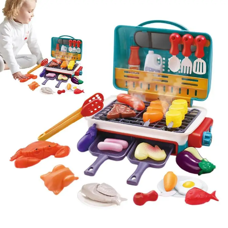 Brinquedos de cozinha crianças simulador jogar brinquedo simulação cozinhar brinquedo mudança de cor para pequeno chef fingir jogar reutilizável som e luz