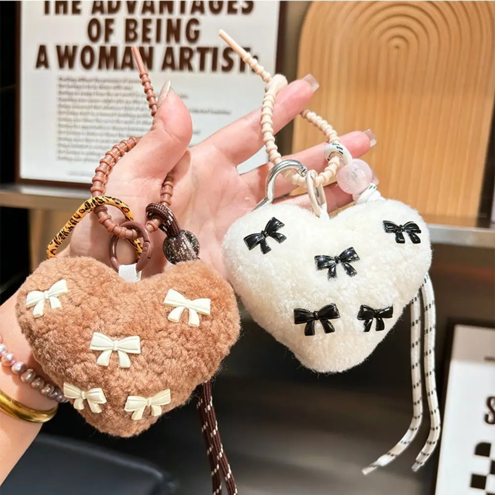 

Jewelry Fashion Love Plush Keychain Lamb Wool Elegant Braided Rope Chain Retro Plush Handmade Pendant Key Jewelry Accessoriy