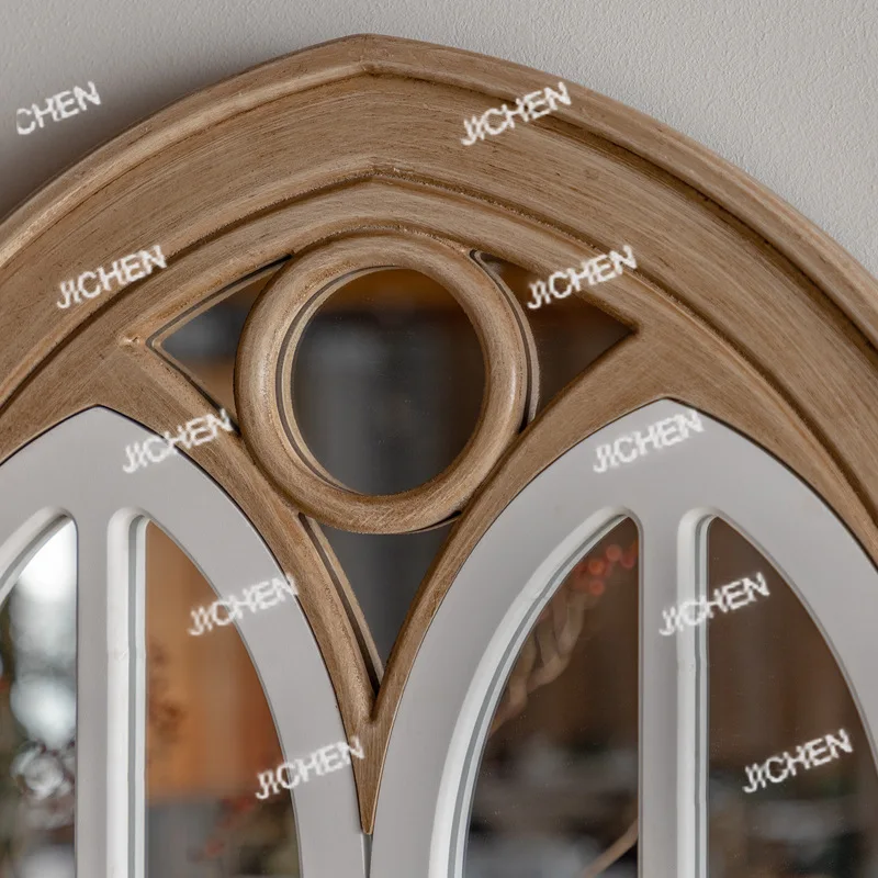 Style rétro nouveau créatif maison chambre tenture murale salle à manger faux miroir de fenêtre, américain personnalisé décoratif pleine longueur