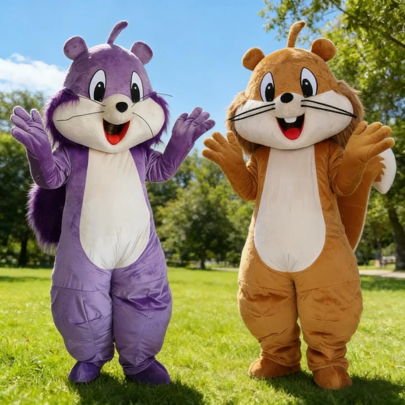 Erwachsenen-Eichhörnchen-Maskottchen-Kostüm Cartoon-Tier-Cosplay-Kostüm für Halloween, Karneval und Geburtstagsfeiern