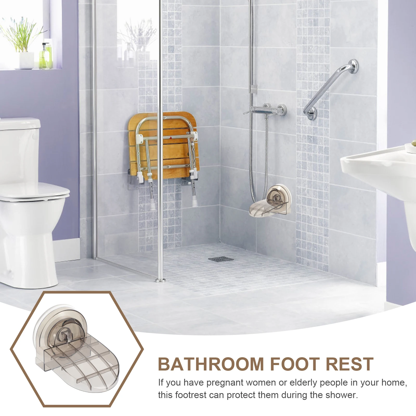 

Shower Footrest Suction Cup Pedal Bathing Pads WallMounted Plastic St Pregnant Women Safe AntiSlipping Home Bathroom Supply