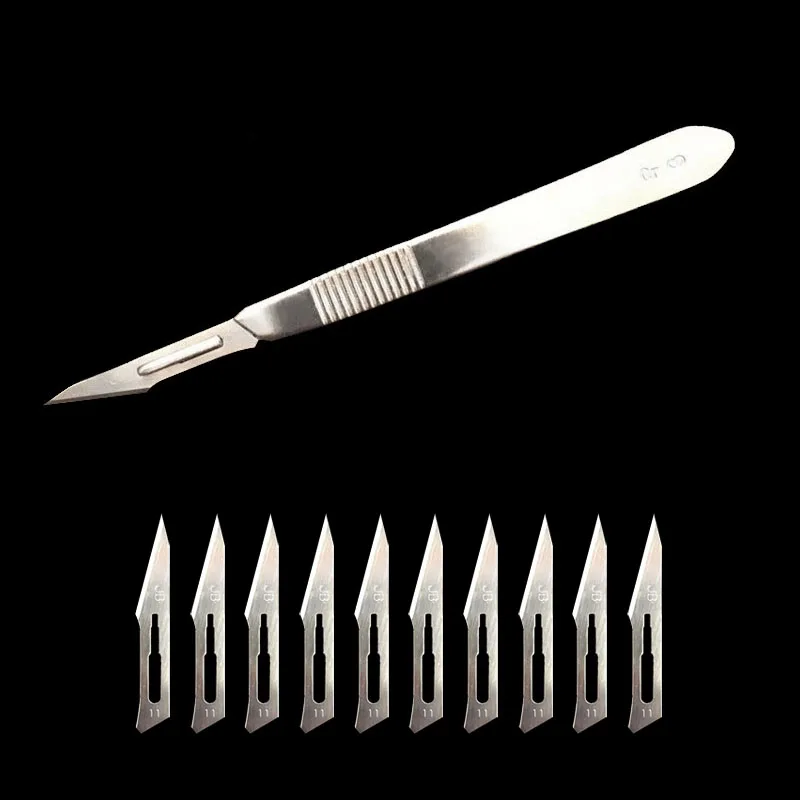 Metal Scalpel 11 Antiskid Knife Craft Carving Knife Mobile Phone Notebook Computer PCB Maintenance Manual Tool Blade