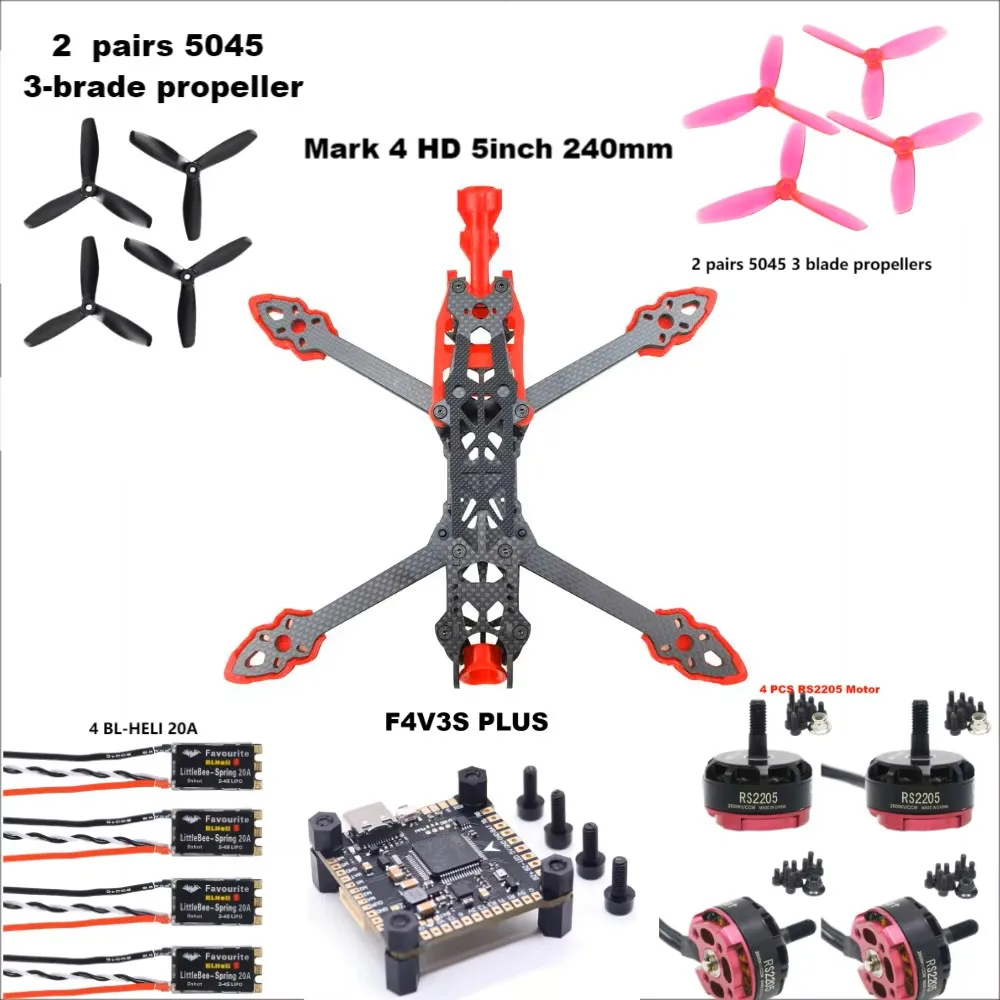 

BCUBE F4V3S PLUS MARK4-HD Mark 4 HD 5inch 240mm F4 V3 V3S FC Flight Controller RC Drone FPV Racing Quadcopter Betaflight INAV