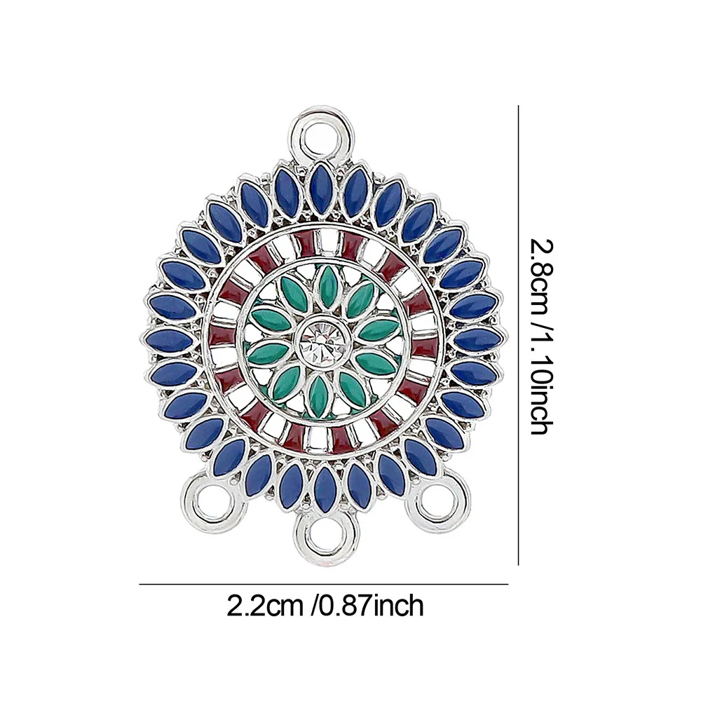 10pcs/pack Vintage Bohemia Enamel Charms Pendants Connectors for DIY Jewelry Making Earrings Handmade Findings Components Parts