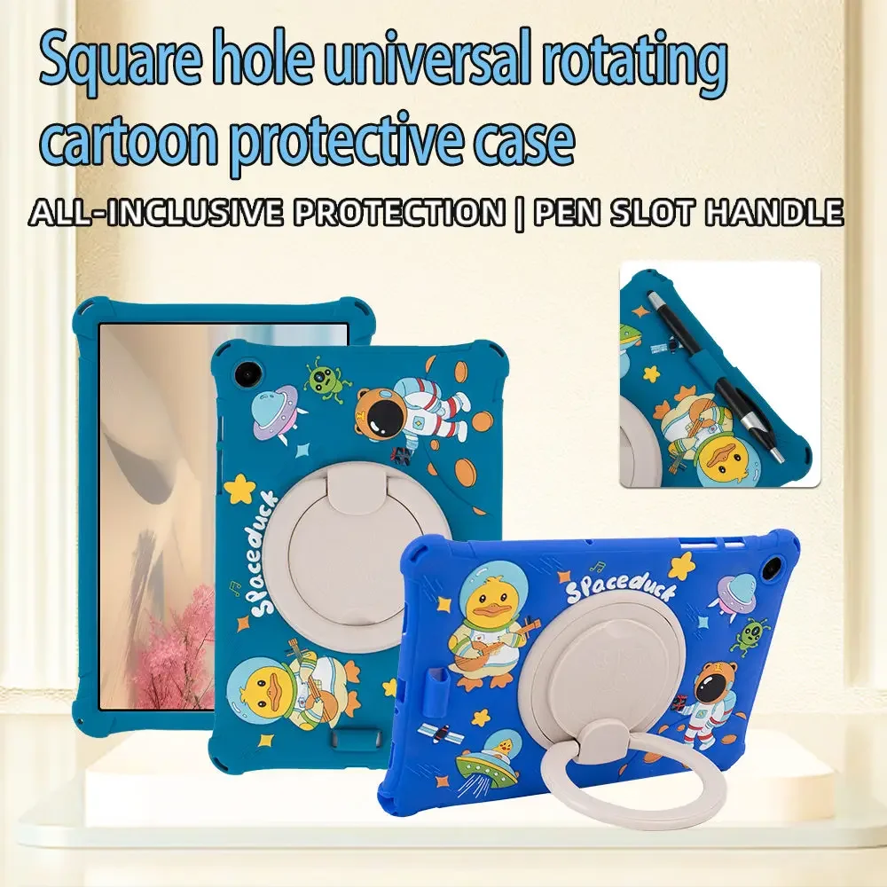 For Samsung Galaxy Tab A11 Plus Case 11inch A11+ 2025 A9+ 11'' 2023 Soft Silicone Tablet Cover Rotating Shockproof Back Shell