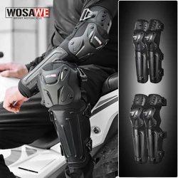 WOSAWE 4Pcs Motocross Knee Pads Elbow Protector Motorcycle 무릎보호대 Moto cross Elbow Guard Motorcyclist Biker Protection Equipment