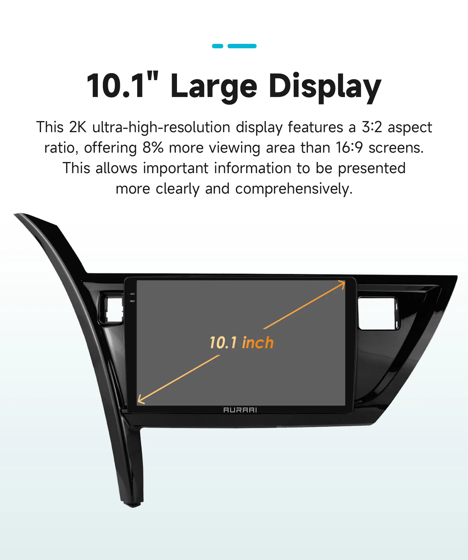 AURAAI Optional 360° °   Kamera 2 Din 10,1'' Android 13 Autoradio für Toyota Corolla Auris 2013-2016 Autoradio Kabelloses CarPlay Android Auto GPS-Navigation Intelligenter Bildschirm 4G WiFi SWC