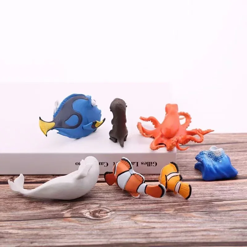 6 Stück DSN Findet Nemo Dory Clownfisch PVC Actionfiguren Spielzeug Modell Figuren Sammlerstücke Ornament Puppen Geburtstagsgeschenke – Detail 2