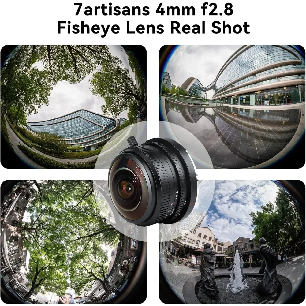 7Artisans 4mm F2.8 225° Ultra Wide APS-C Circular Fisheye MF Prime Lens For Sony E ZVE10 Fujifilm X X-Pro1 X-A10 Micro 4/3 EPM1