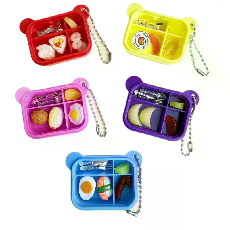 1 Set Phone Bag Pendant Dollhouse Mini Small Lunch Box Tableware Miniatures Kitchen Furniture Items Decorative Accessories