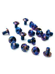 12pcs/lot CNC Timascus Titanium Damascus Made Knife Handle DIY Make Part M3 Thread Screws Nail T8 Torx Button Head Spindle Rivet