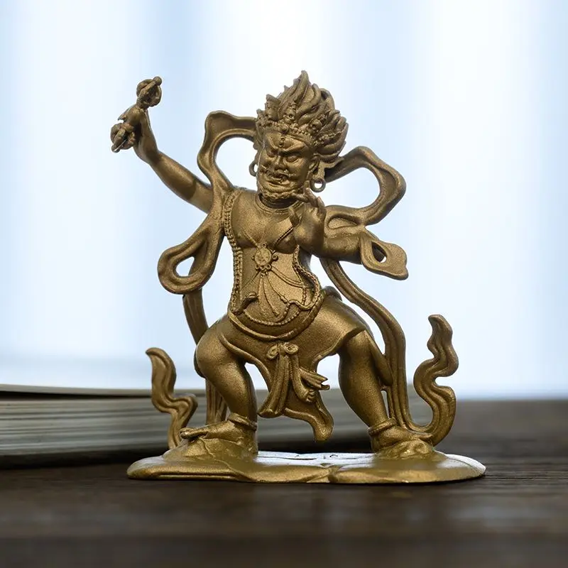 Vajrapani Bodhisattva Statue—Pure Brass Figurine for Home Worship and Decoration