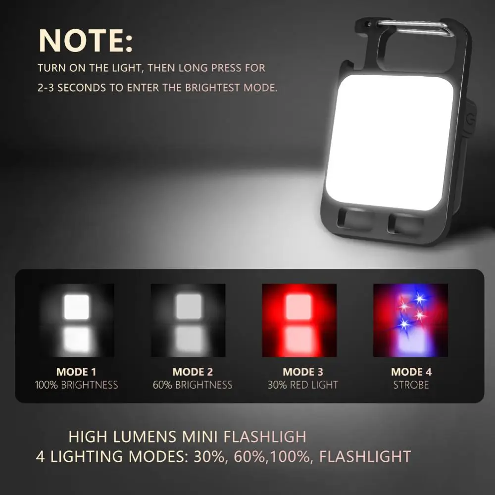 New Mini Pocket Keychain LED Light Фонарик Ultra Light Outdoor Camping Tool Lamp Multifunctional USB Rechargeable Work Torch