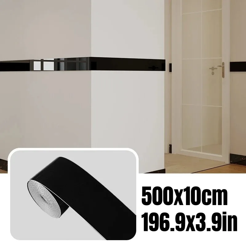 1PC Self-Adhesive Flexible Foam Skirting Board Thickened Waistline Decor Tape for Window Sill Staircase Home Wall Decor