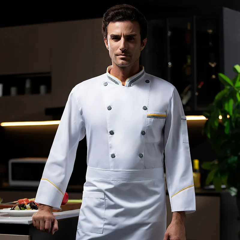 Uniforme da chef per ristorante occidentale, autunno inverno, catering, hotel, mensa, panettiere, pasticceria, abiti da lavoro a maniche lunghe