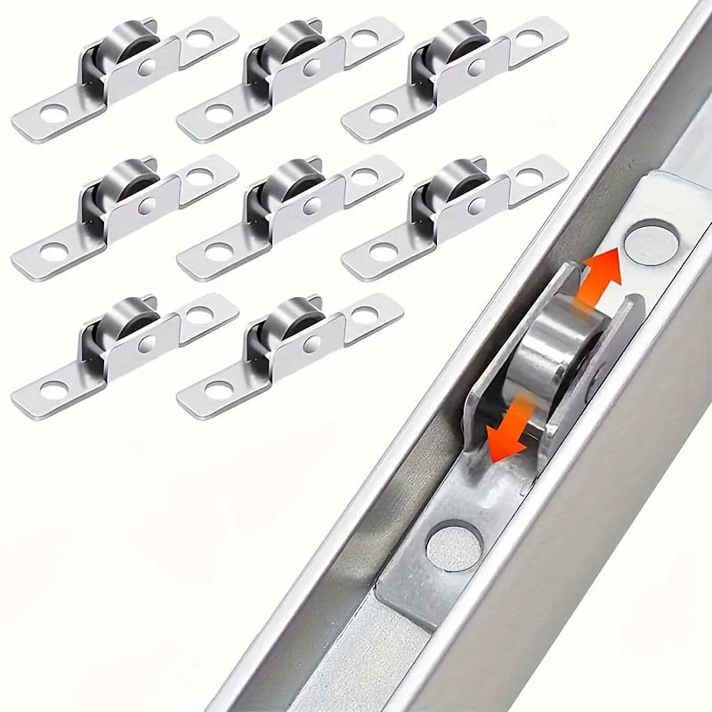 Roulettes de porte coulissante en métal durable, 6 pièces, pour armoire, grange, cuisine, salle de b