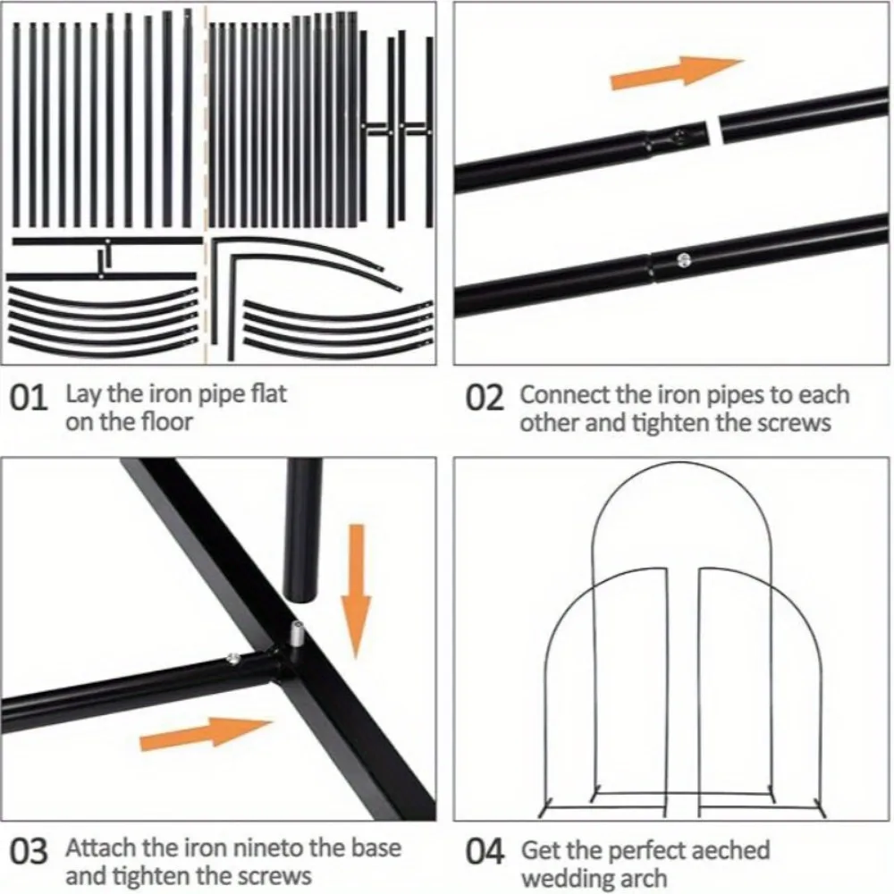 Supporto per fondale per arco nuziale 7. Set di 3 supporti per fondale ad arco in metallo da 2 piedi, 5 piedi, 5 piedi per la decorazione di palloncini floreali da giardino per matrimoni