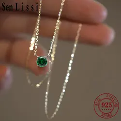 SOMILIA 10 Color Fashion S925 Pure Silver 18k Gold Pendant Multi-functional Single Diamond Necklace with 5A Zircon Fine Necklace