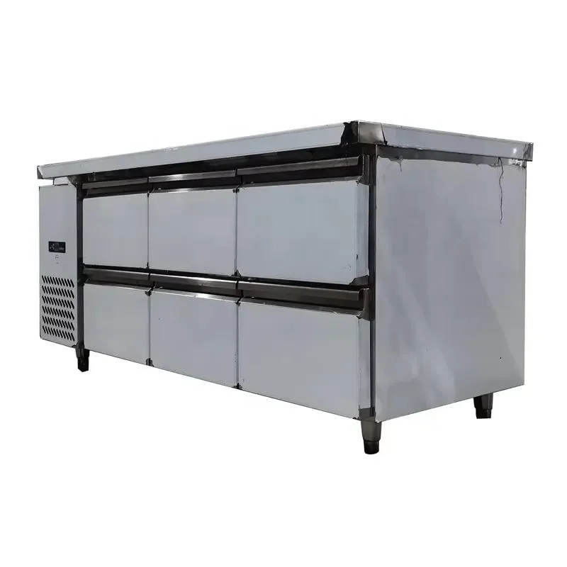 for Commercial Dining Kitchen Stainless Steel Drawer Workbench with Under Counter Refrigerator