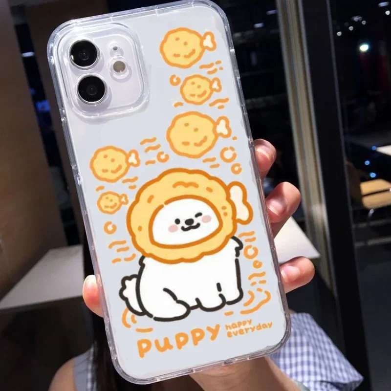 Drumsticks Puppy Couple Phone Case For IPhone 15 14 13 12 11 Pro Max X XS XR 7 8 Plus SE2 Funny Animal Cat Dog Mobile Call Cover