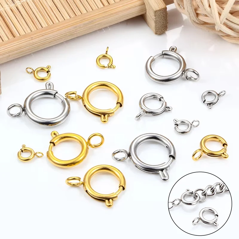

Stainless Steel Plated Gold MultipleSize Buckle Connector For Jewelry Making Materials Necklaces Bracelets Clasp DIY Accessories