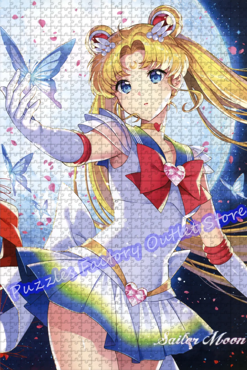 Sailor Moon 300/500/1000 Pieces Anime Jigsaw Puzzles Beauty Girl Cartoon Creative Puzzle Decompress Educational Kids Gifts