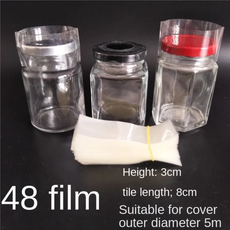 

400pcs Pvc Transparant Heat Shrink Bands For Glass Bottles Caps, water proof Sealing Film D50mm Height 30mm Laid flat Wide 82mm