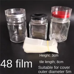 400pcs Pvc Transparant Heat Shrink Bands For Glass Bottles Caps, water proof Sealing Film D50mm Height 30mm Laid flat Wide 82mm