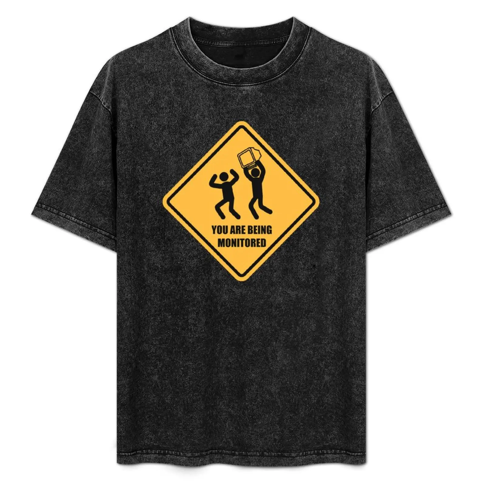 You Are Being Monitored T-Shirt Fashion Print Casual Short Sleeve