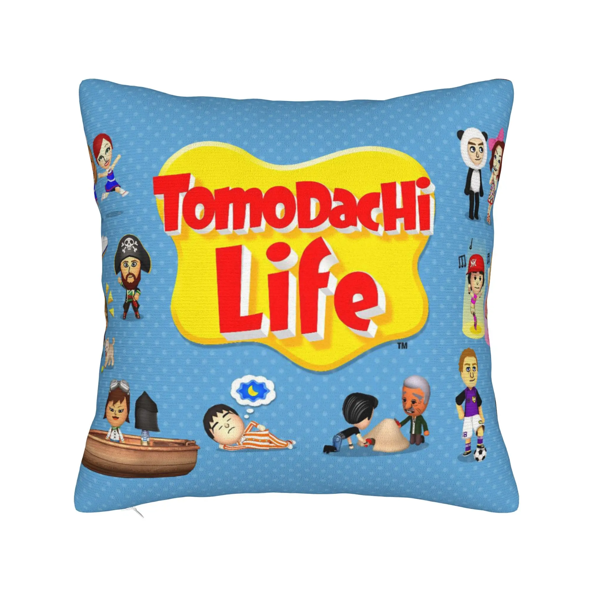 Tomodachi Life Video Game 2026 Pillowcase Polyester Cushion Cover Gift  Pillow Case Cover Sofa Zippered 45*45cm