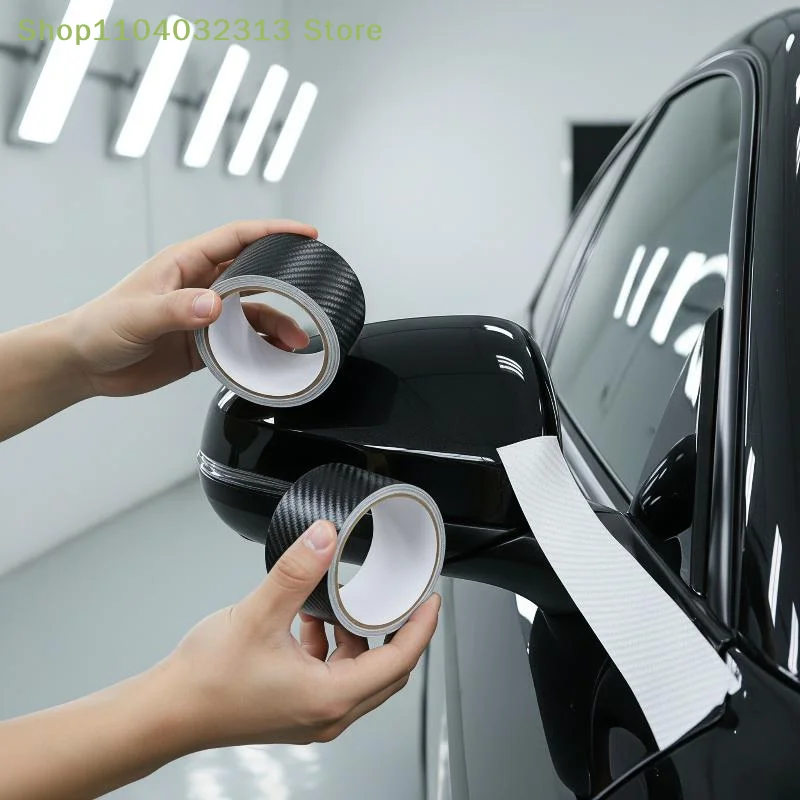 petite3D Transparent Carbon Fiber Car Door Protector Tape Anti-Scratch Tear Resistant 1 Roll for Auto Bumper Sill Edge Guard