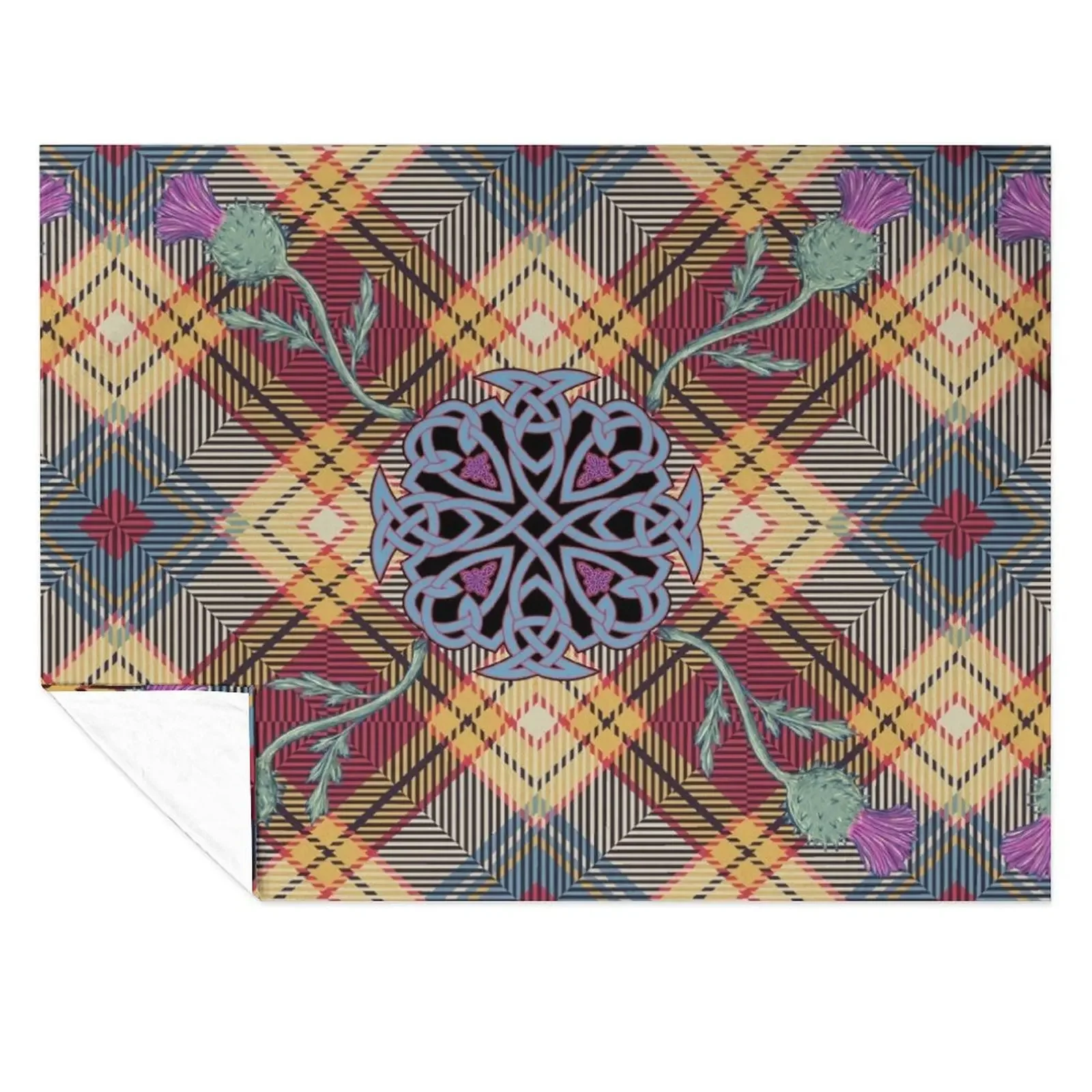 

Scottish Thistle Tartan Throw Blanket Blankets Sofas Of Decoration Personalized Gift Soft Big Thermal Blankets