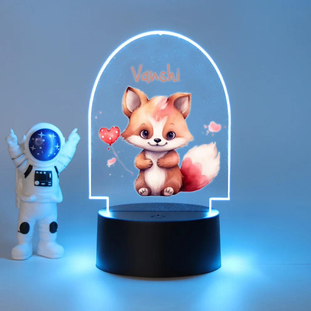 Regalo personalizzato personalizzato della lampada da notte a Led 3D di bellezza della volpe per la decorazione della festa di compleanno dei bambini