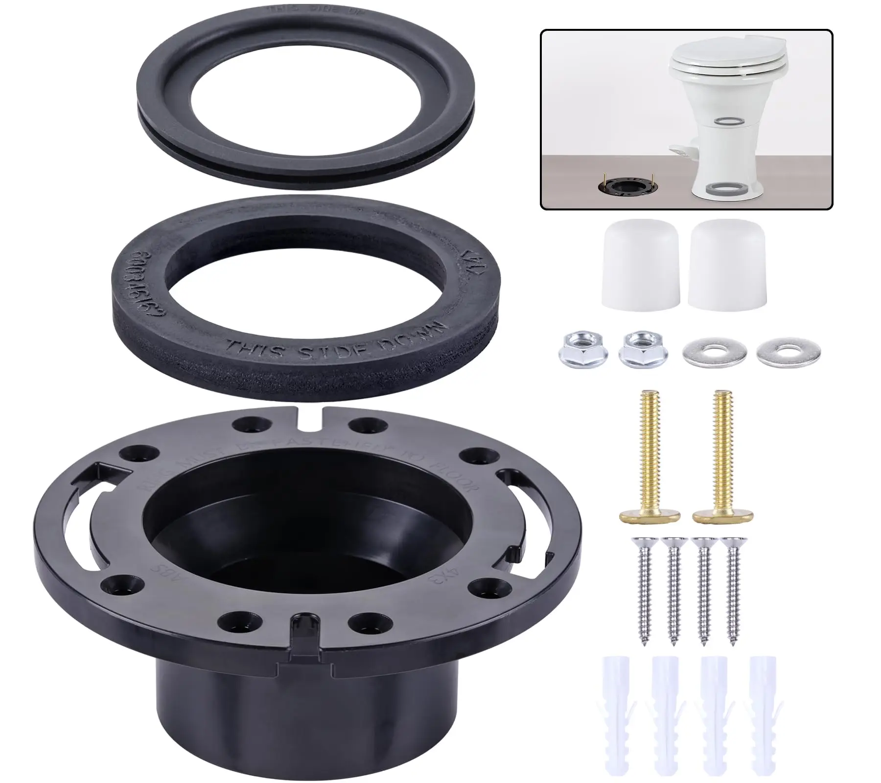 

RV Toilet Seal Kit 385345892 RV Toilet Flange Kit RV Toilet Flush Seal Replacement Parts 385311658 For 300/310/320 RV Toilet