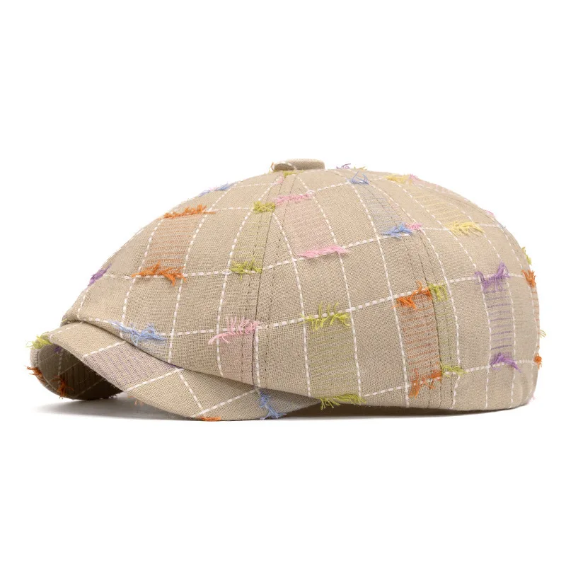 Fashionable Girls Graffiti Beret Unique Retro Playful Short Brim Hat Adjustable Hat for Ladies