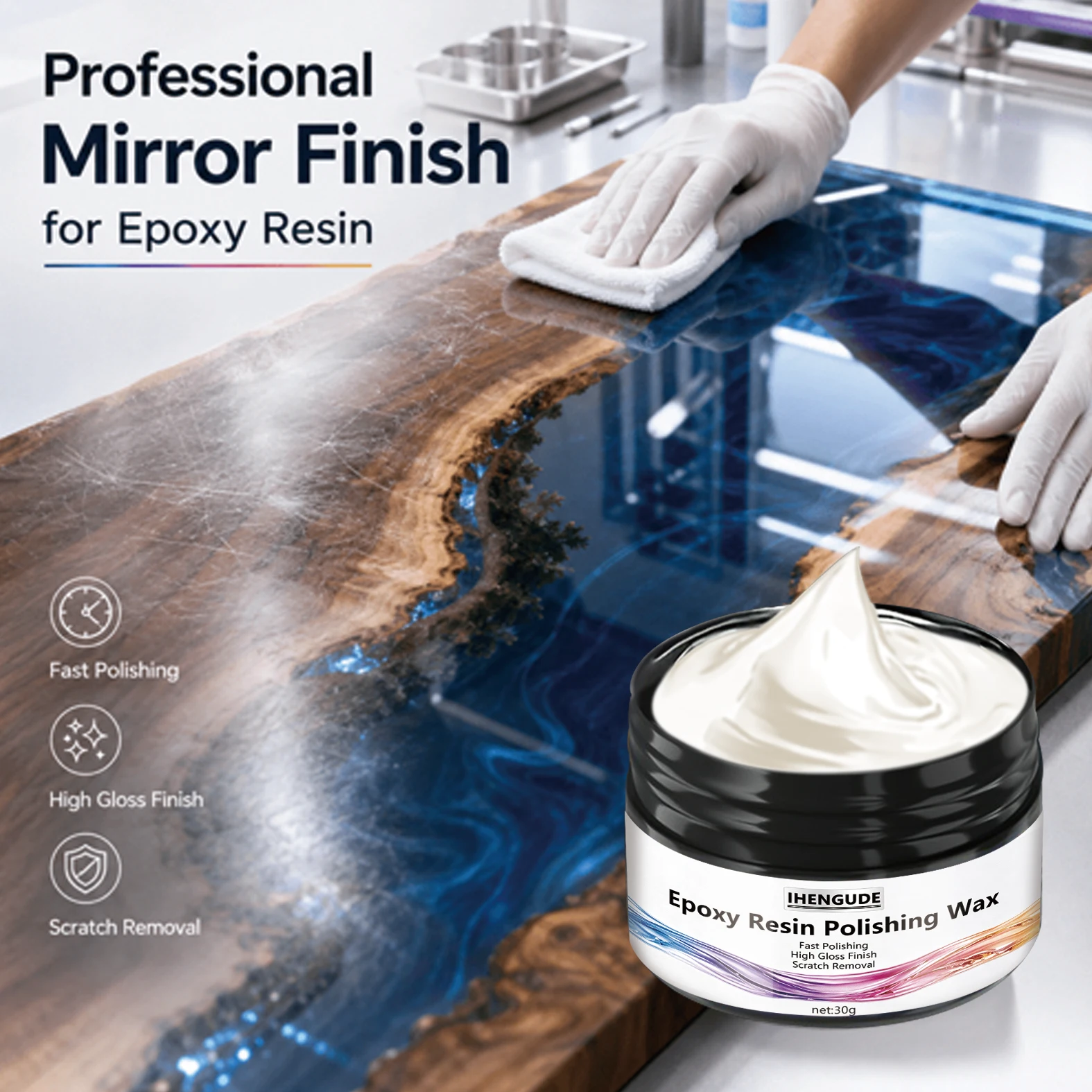 Polishing Wax, Car Polishing Paste, Used to Remove Scratches, Suitable for Resin Crafts and Jewelry for a Crystal-Clear Finish, Quick Polishing, and Enhancing Shine