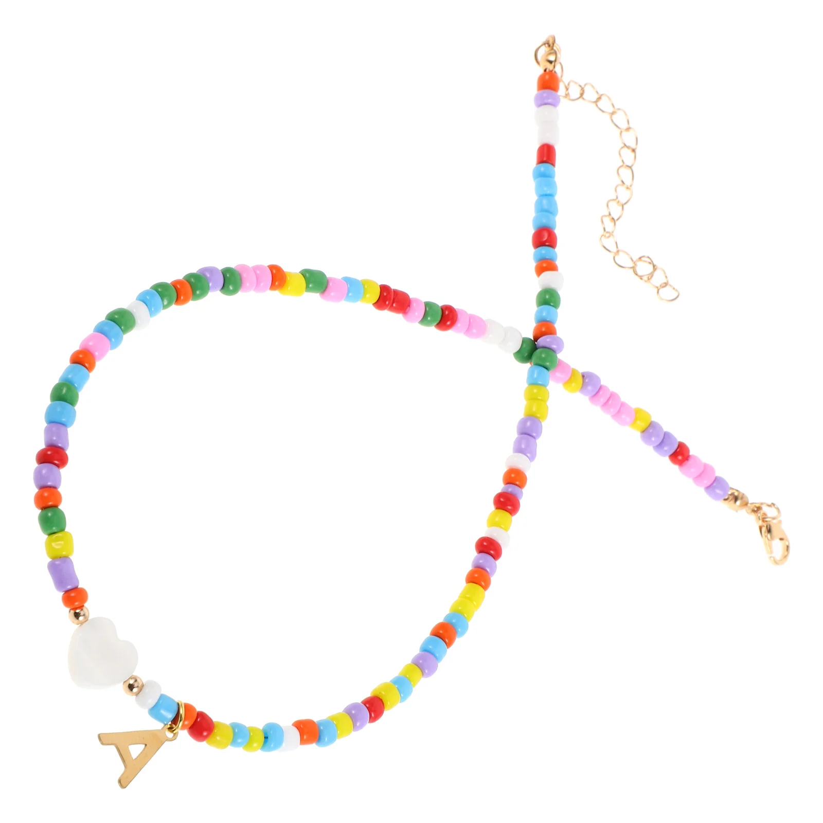 

Alphabet Rice Bead Necklace Pendant Jewelry Beaded Initial Bohemian Choker Manual