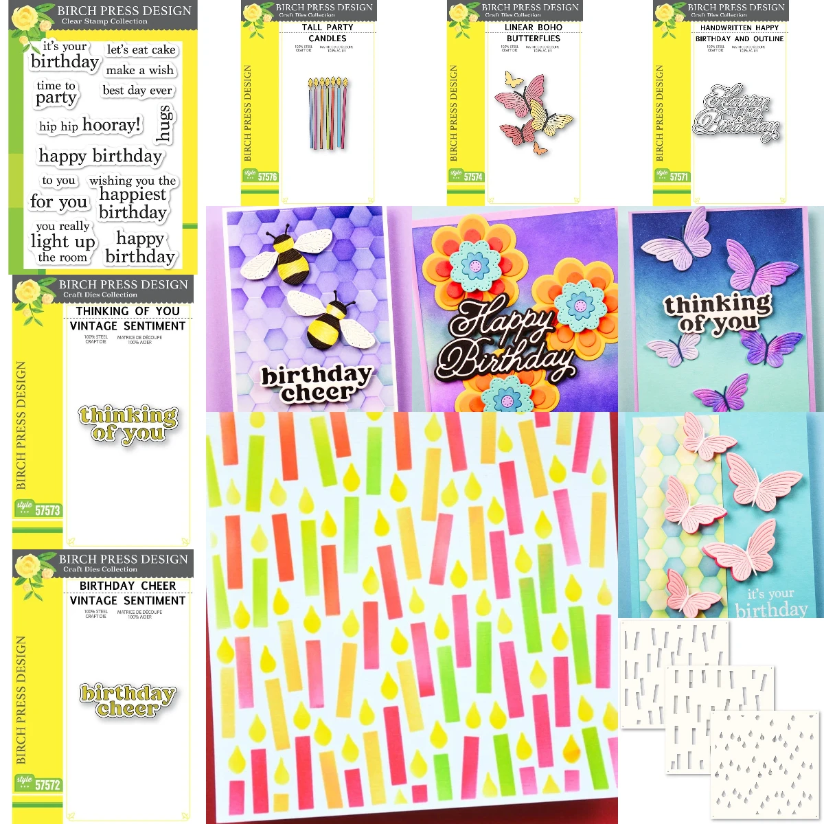 

Candle Thank You Stamps and Stencil 2025 New Cutting Dies Craft Embossing Make Paper Greeting Card Making Template DIY Handmade