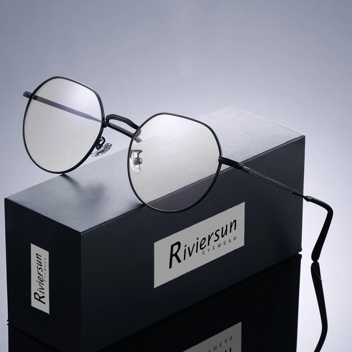 Klassische Blaulichtfilter-Brille mit Transparenten Gläsern und Rundem Rahmen, Unisex-Arbeits- und Computerschutzbrille
