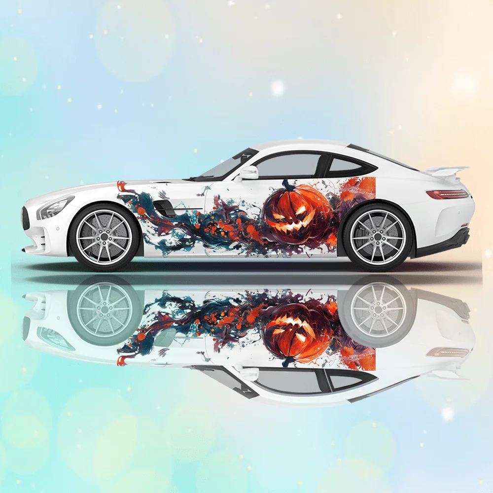 Pumpkin horror ghost man sticker car sticker full body decal decoration covering scratches protect car sticker waterproof car vi