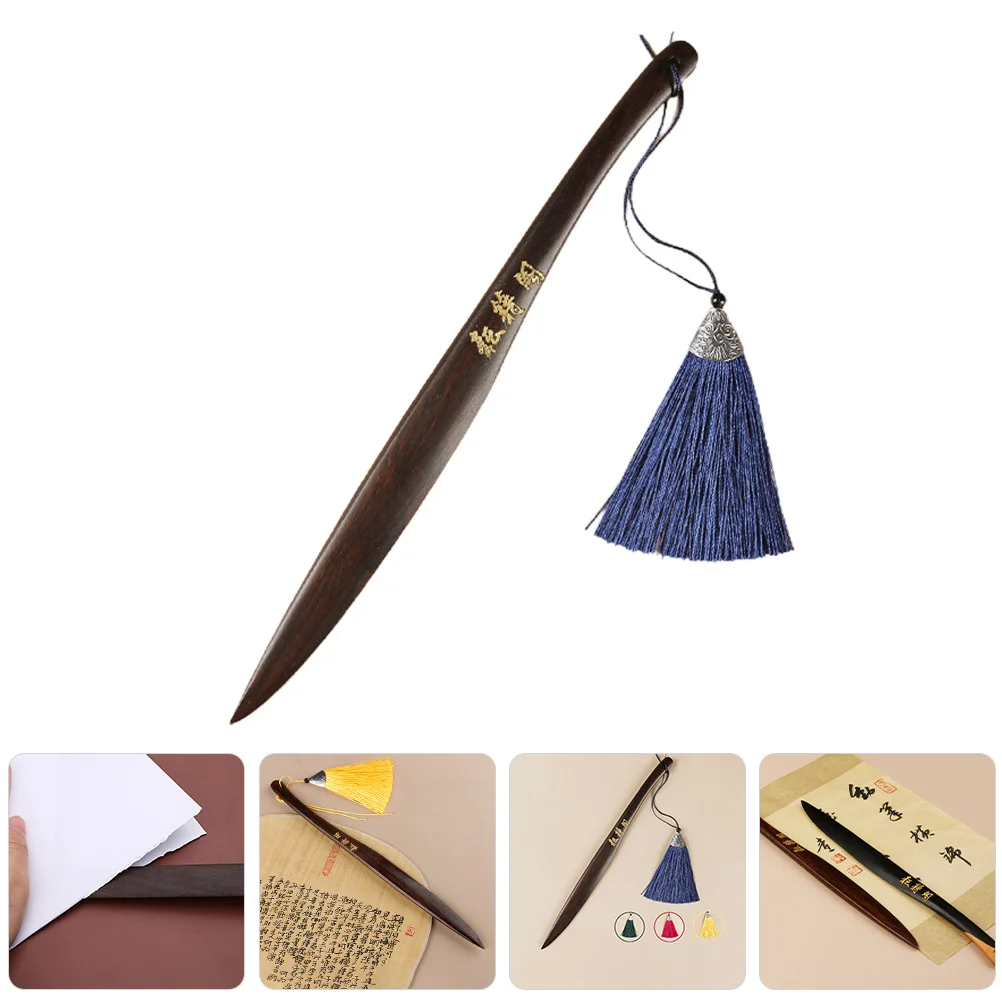 سكين خشبي صيني فني حرفي لفتح رسائل المغلف مكتب المنزل استخدام أداة قطع ورق الأرز قاطع الورق الخشبي لتقوم بها بنفسك